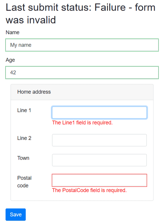 form validation in blazor